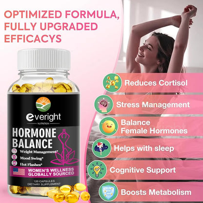 Hormone Balance Capsules for Women Mood Swings, Menopause, Sleep, Anxiety, Stress, Cortisol Health Supplement