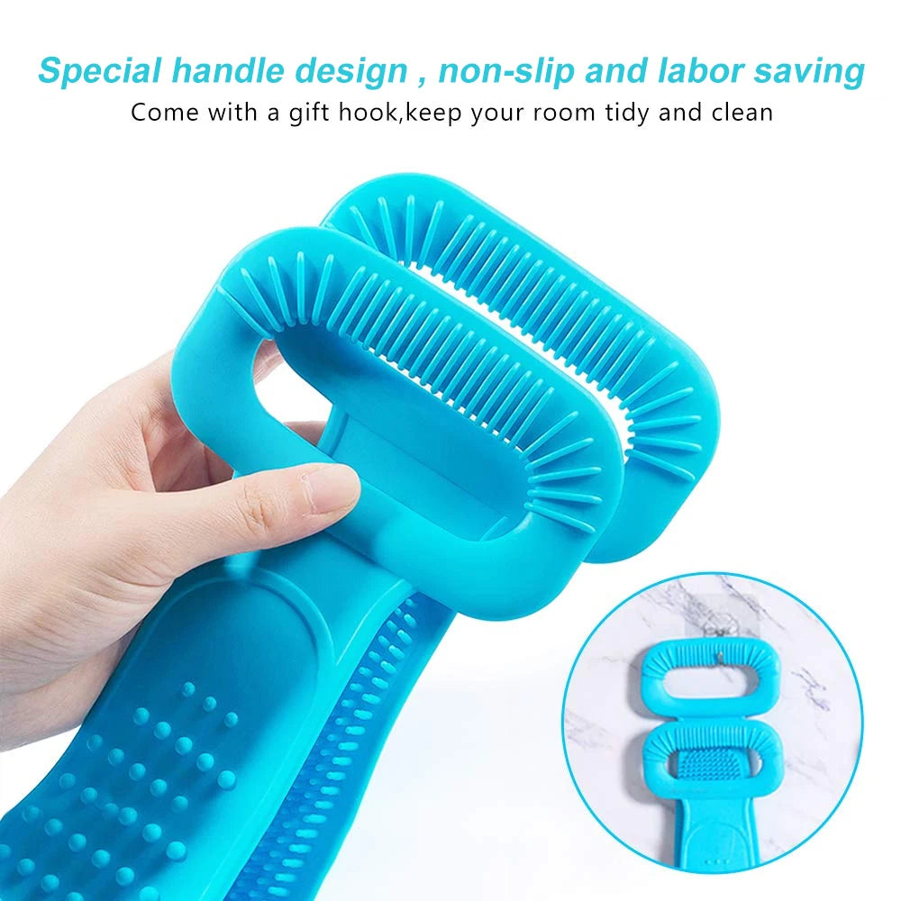 Body Silicone Brush Scrub Body Exfoliating Sponge Brush Bathroom Shower Back Brush Bath Scrub Clean Tool Stain Removal Bath Belt