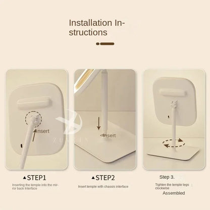 Touch Sensitive USB Rechargeable LED Vanity Mirror Multi Adjustable Lights Portable Cosmetic Mirror for Trip Home Beauty Makeup