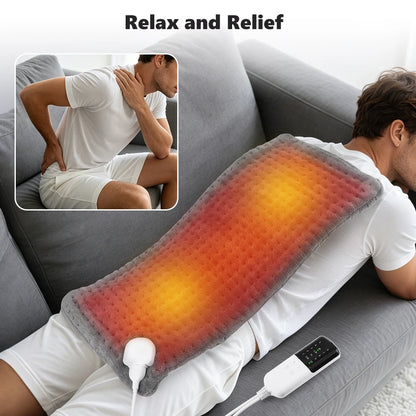 60x30cm Electric Blanket 10 Levels Heating Pad Double Helix Temperature Control Timing Thermal Mat for Office Home Period Cramps