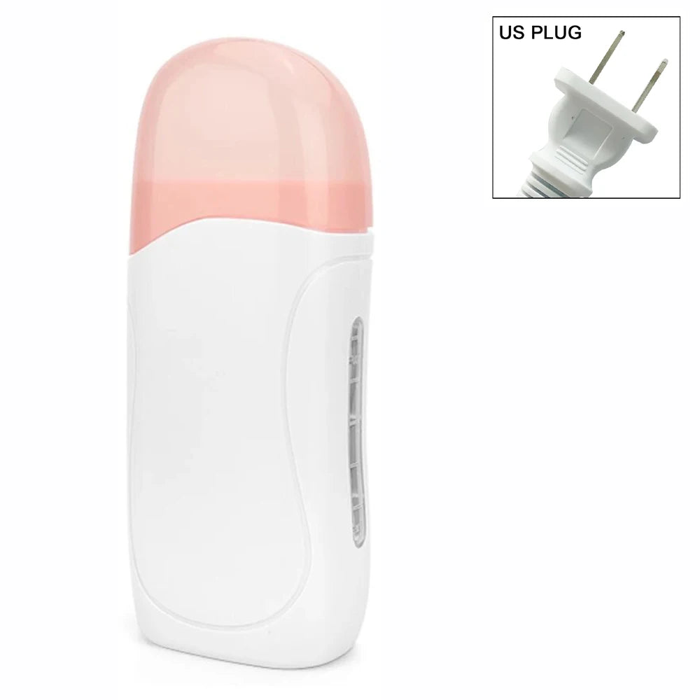 Women Home Hair Removal Kit Roll on Wax Warmer Honey Roller Wax Cartridge 100Pcs Depilatory Wax Strips Body Leg Arm Waxing Set