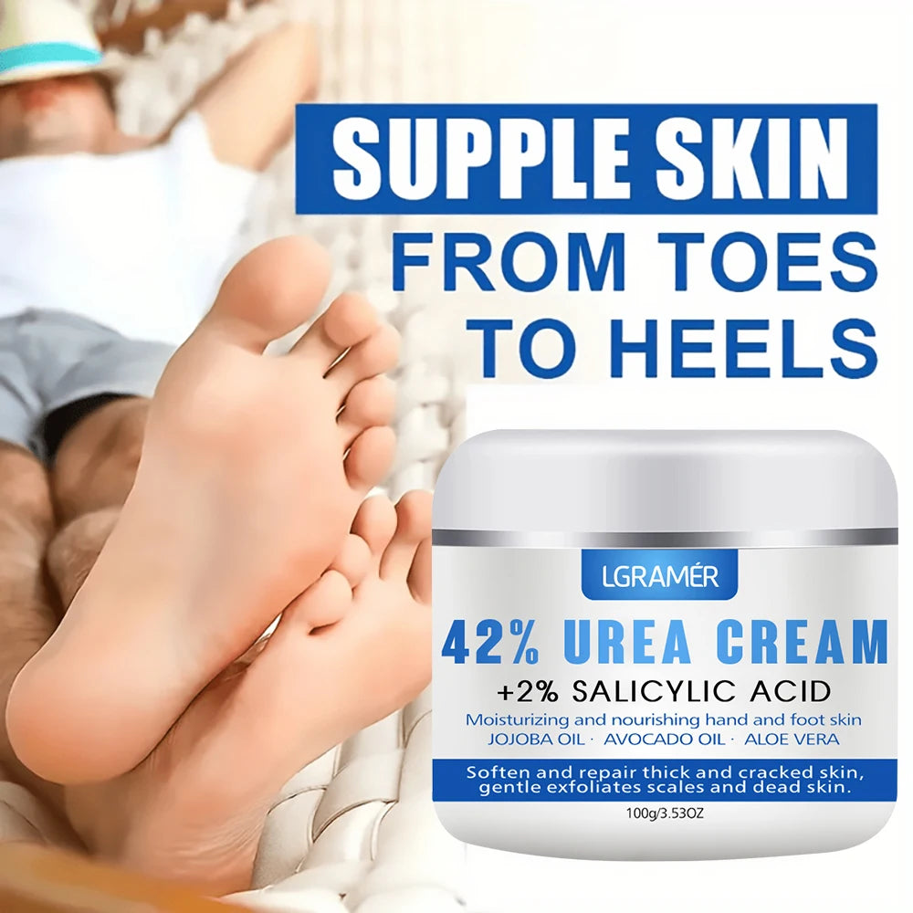 LGRAMER Urea Hand and Foot Cream Softens and Moisturizes Skin Relieves Dryness Repairs Cracks Exfoliates and Deeply Penetrates