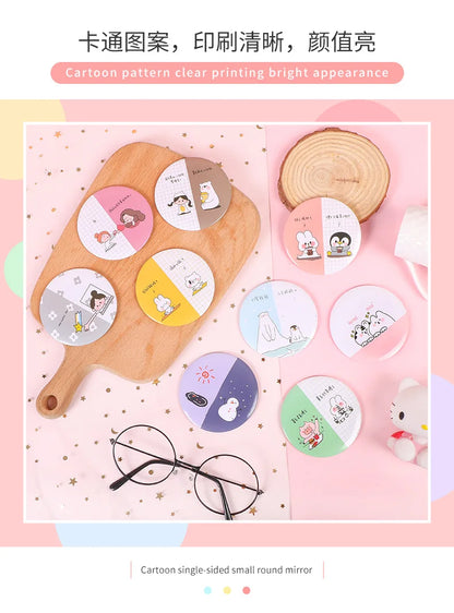30 Pcs Cartoon Flower Cosmetic Mirror / Sweet Women Makeup Pocket Mini Portable /Nice Party Christmas Gift