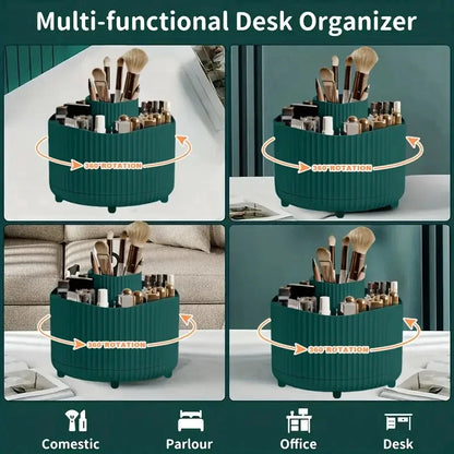 360° Rotating Makeup Brush Holder Cosmetic Brush Holder Large Capacity Lipstick Eyebrow Makeup Brush Holder Jewelry Container