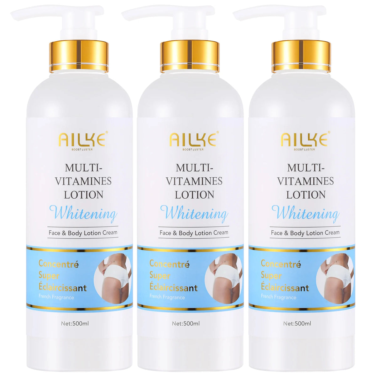 AILKE Multi-Vitamin Body Lotion, Whiten, Brighten, Remove Dark Spots, Hyperpigmentation, Moisturizes, Smoothes & Antioxidant