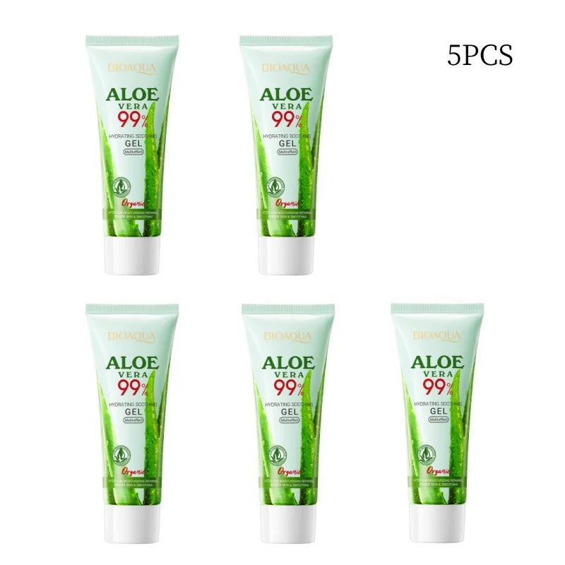 99% Pure Aloe Vera Moisturizing Gel, Natural Plant-Based Moisturizer, Suitable for Body and Face, Softens Skin, Heat Protection Formula, Summer Essential, Hypoallergenic Formula, Family Pack