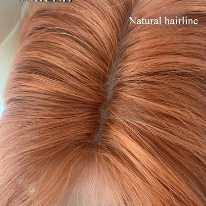 Ashely Orange Wig for Women Lace Front Big Wave Curly Long Synthetic Wig for Cosplay Daily Use 24inch Pumpkin Color Halloween Wi