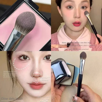 1/2Pcs Mini Peach Heart Blush Brush Small Flat Precise Face Brush Multi Use For Powder Cream Liquid Blush Beauty Makeup Tools