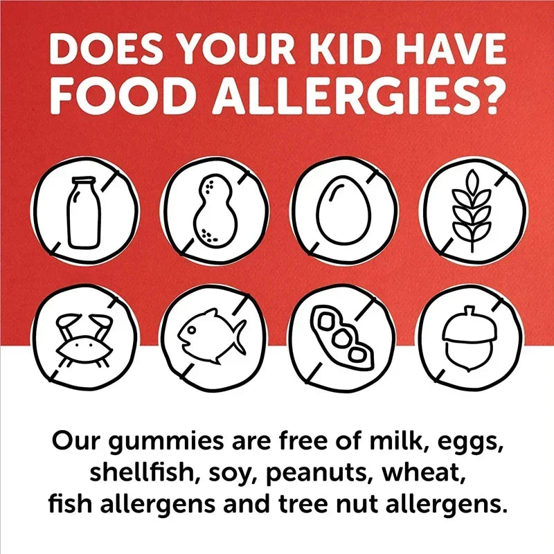 Kids' Daily Gummy Vitamins - Contains 13 Essential Nutrients and Omega 3 Fish Oil To Support The BrainSupplements