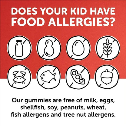 Kids' Daily Gummy Vitamins - Contains 13 Essential Nutrients and Omega 3 Fish Oil To Support The BrainSupplements