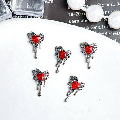 20PCS Multiple Style Alloy Skull Spider Nail Art Charms New Creative Glass Diamond Bat Halloween Nail Decorations for DIY Nails