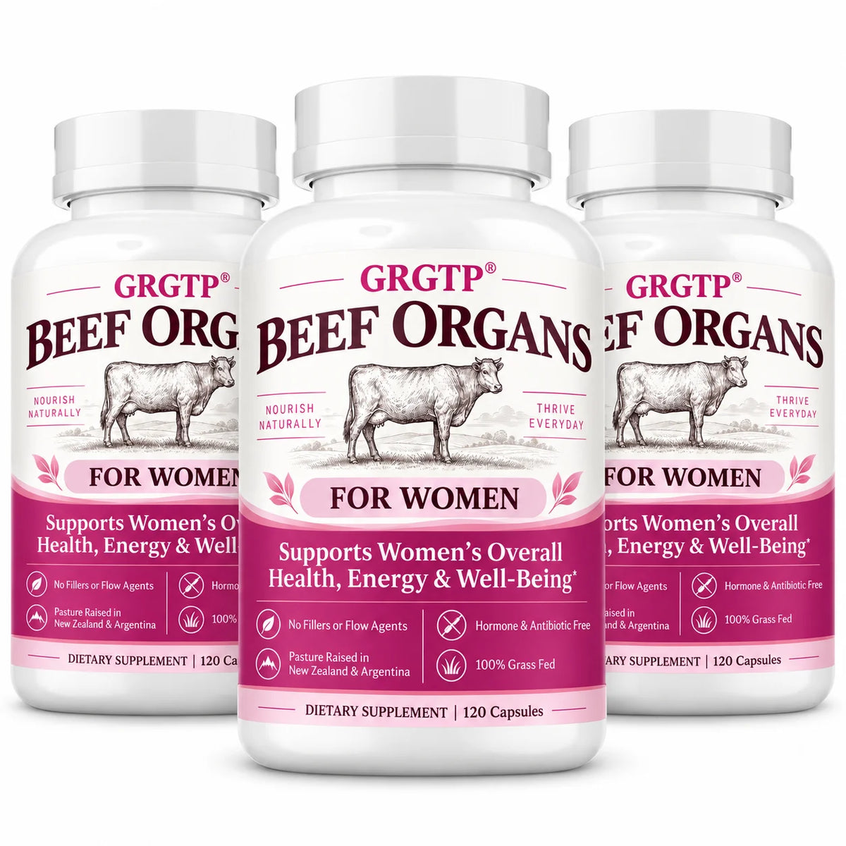 Beef Organs Supplement - Hormone Balance, Supports Women's Overall Health, Energy & Wellbeing, Promote Cellular Energy,Vitality