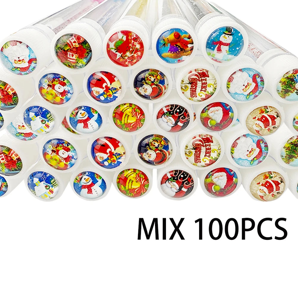 10/25Pcs Christmas Eyelash Brush Tubes Lash Extension Mascara Brushes Wand Eyebrow Comb Spoolies Container Applicators Tools