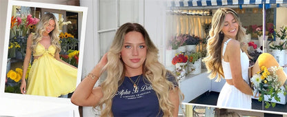 Water Wave Lace Front Wigs with Full Bangs Light Beige Blonde Synthetic Hair Dark Roots Top Wig Fringe Golden Invisible Lace Wig