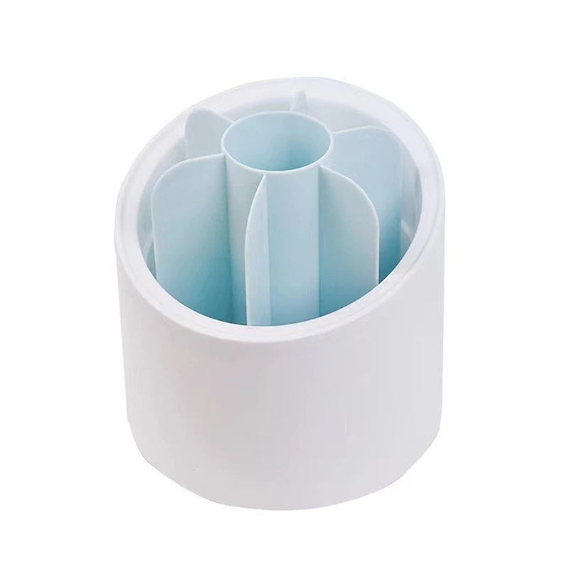 360° Rotating Makeup Brush Bucket With Dust-proof Cover Cosmetic Storage Box