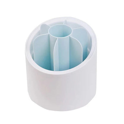 360° Rotating Makeup Brush Bucket With Dust-proof Cover Cosmetic Storage Box