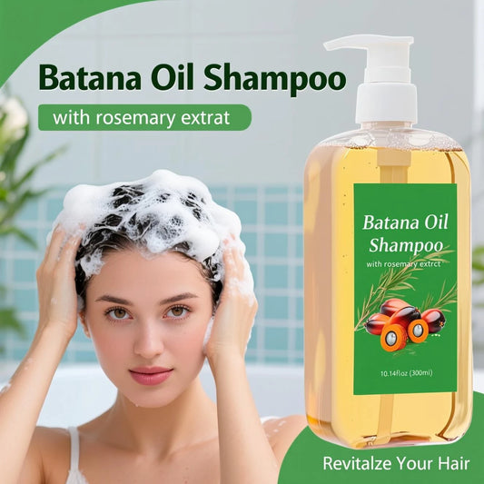 Batanana Hair Strengthening Shampoo 300ml - Batanana Oil & Rosemary Formula, Nourishes Scalp & Reduces Split Ends.