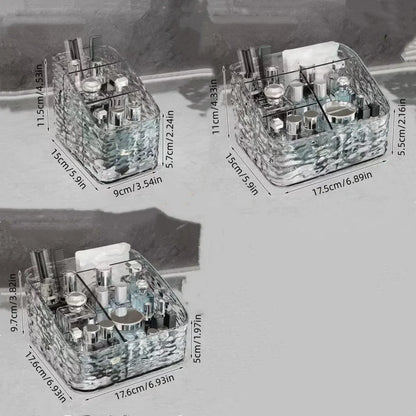 1Pc/Transparent Acrylic Cosmetics Storage Box Desktop Compartment Organizer Box Trapezoidal Cosmetics Storage