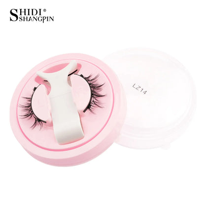 Reusable Magnetic Eyelashes 1 Pair Natural Curly Fluffy Magnetic False Eyelashes No Glue Needed Lashes Makeup with Tweezer Set