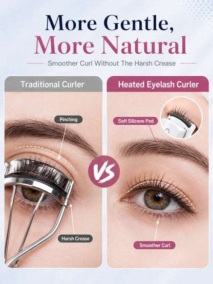 Electric Eyelash Curler Heated Eyelash Curler Rechargeable Eyelash Curler Dual Temperature Fast Heating Portable Makeup Tool