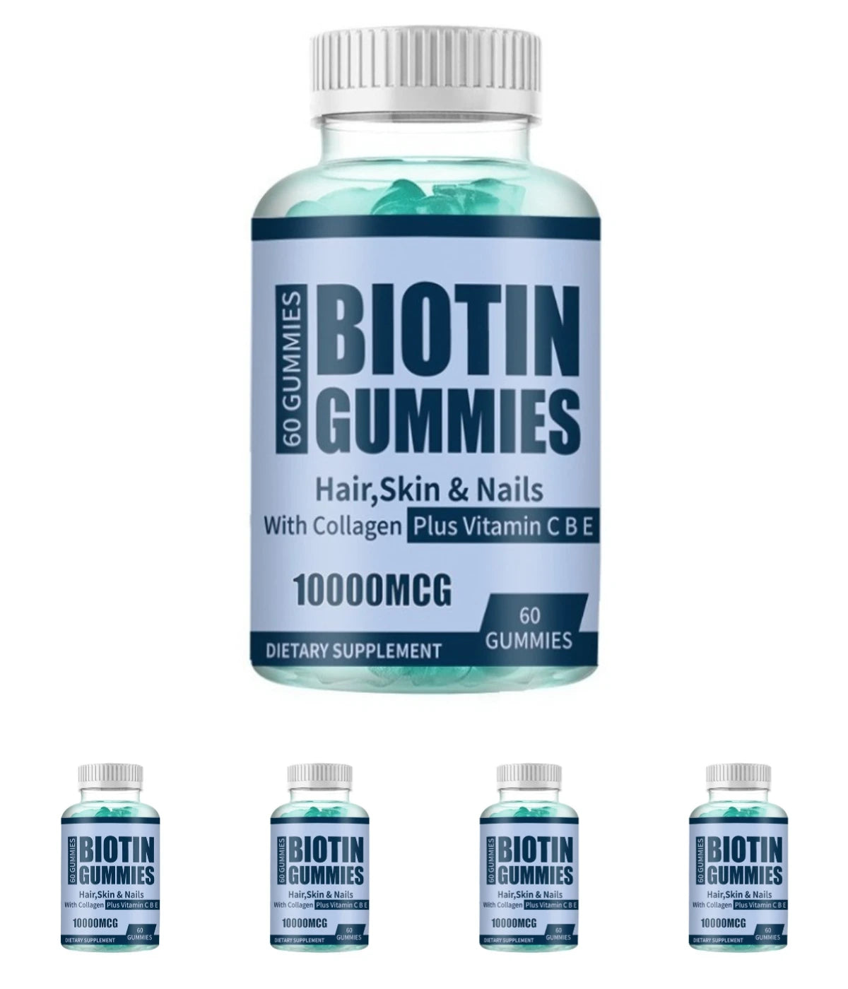 Biotin Gummies Supports Healthy Hair Radiant Skin Strong Nails with Collagen and Vitamin C Vegan Non-GMO Keratin 60 Gummies