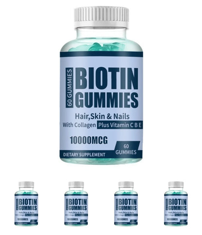 Biotin Gummies Supports Healthy Hair Radiant Skin Strong Nails with Collagen and Vitamin C Vegan Non-GMO Keratin 60 Gummies
