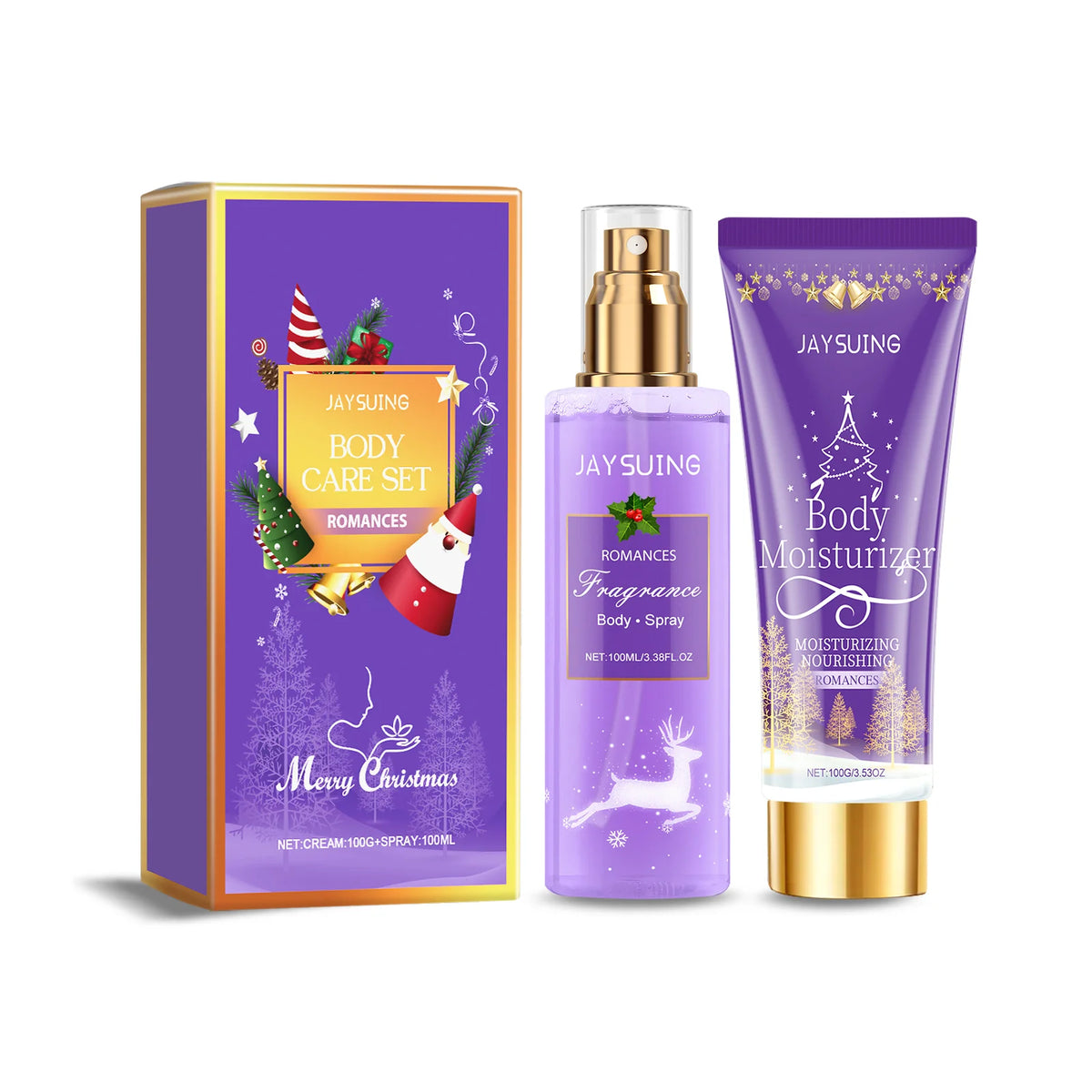 Christmas Scented Body Care Set Moisturizing Fragrance Body Spray & Lotion Long Lasting Fragrance Smoothing Body Repairing Dry