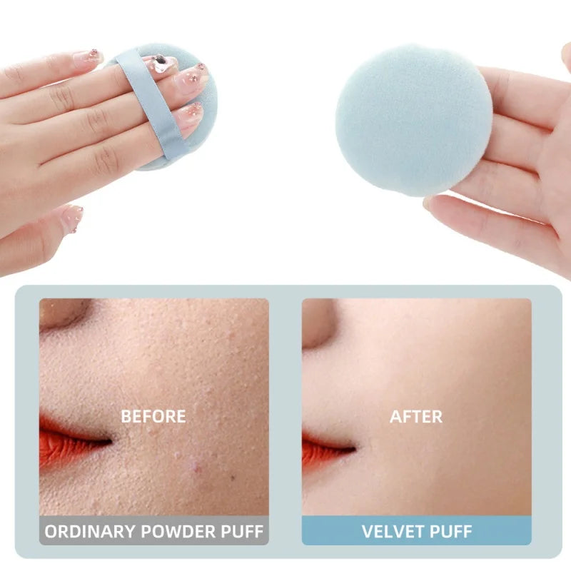 5Pcs Round Makeup Sponges Cosmetic Tools Soft Velvet Concealer Powder Puff Blender Sponges Facial Foundation Make Up Accessories