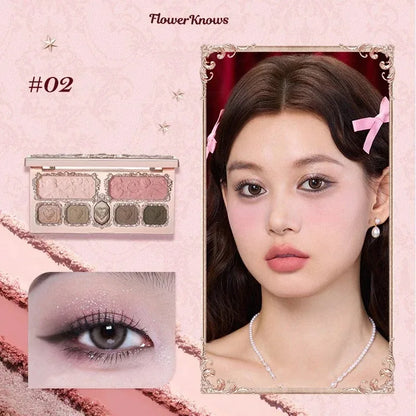 Little Angel Flower Knows Eyeshadow Palette Eye Glitter Make Up Palette Long Lasting 9 Color Eye Shadow For Girl And Women