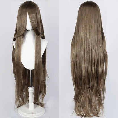 100CM Long Straight Wig With Bangs Synthetic Cosplay Wig For Women Pink Purple Cosplay Wigs for Party For Halloween