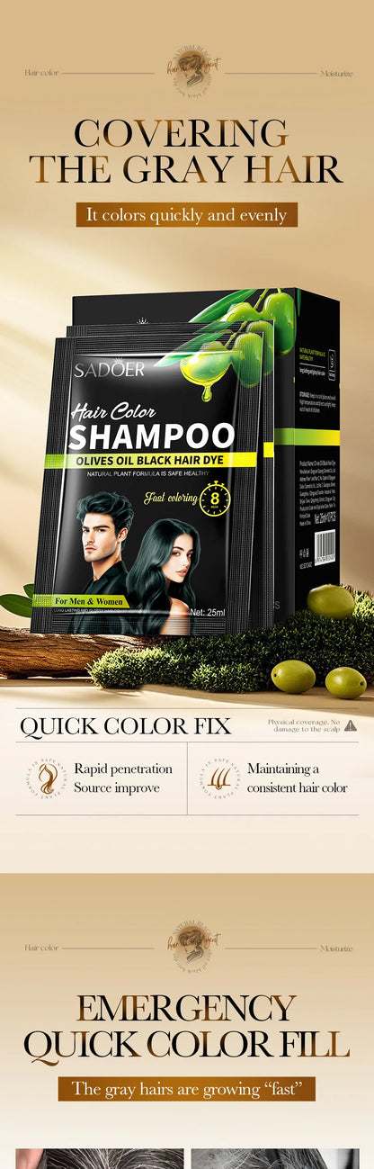 10 Pcs Fast Black Hair Shampoo 15 Mins Fast Become Black Hair Dye Herb Natural Hair Care Restore Colorant Shampoo Hair Care