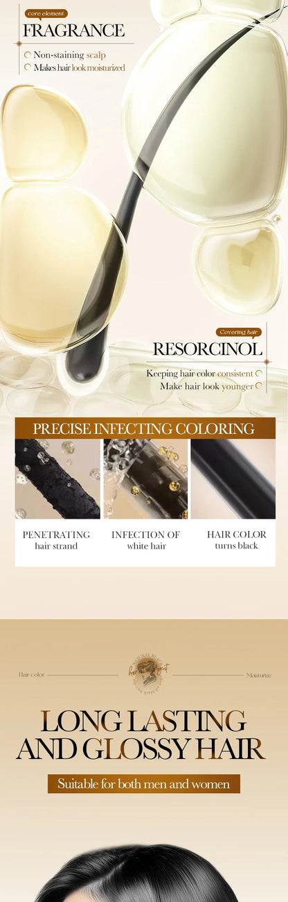 10 Pcs Fast Black Hair Shampoo 15 Mins Fast Become Black Hair Dye Herb Natural Hair Care Restore Colorant Shampoo Hair Care