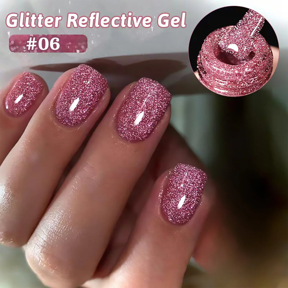 ZH 1-4Pcs 12ML Pink Blue White Green Color Series Ladybug Glitter Gel Nail Polish, Popular Yun Brocade Diamond Gel Polish