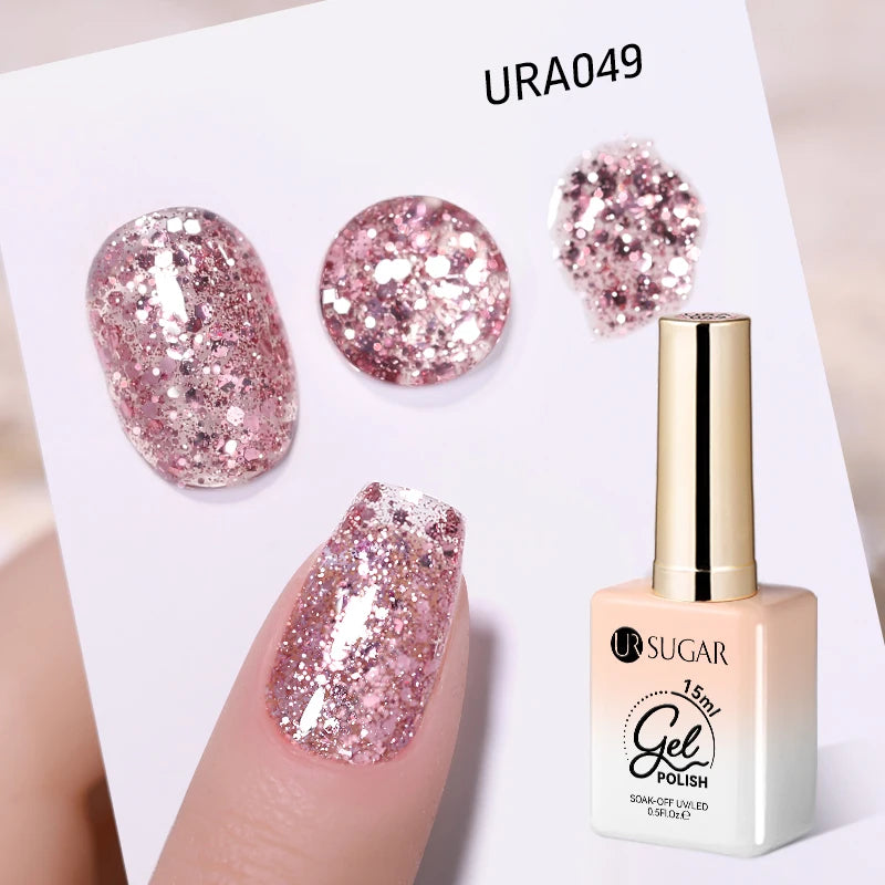 UR SUGAR 15ml Gel Nail Polish Neon Blue Red Green Pastal Nude UV/LED Soak Off No Wipe Nail Gel Polish Suitable For Summer Autumn