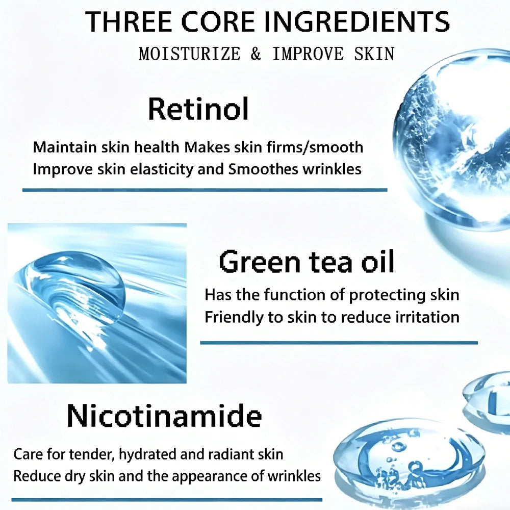 JUINHOU Green Tea Oil Hydration Facial Serum Cleans Brighten Smooth Skin Makes Skin Plump and Elastic Suitable for Everyone