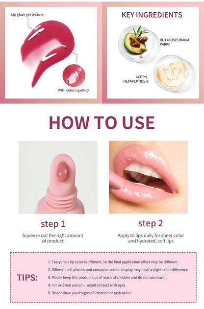 Christmas Gift Hydrating Lip Gloss Glitter Plumping Lipgloss High Shine Glass Finish Nude Colors Shiny Jelly Liquid Lipstick