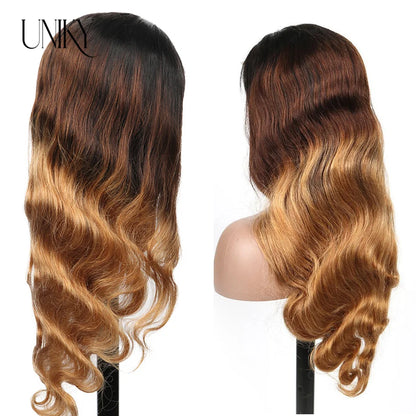 Body Wave 13x4 Lace Front Ombre Wig Human Hair Wig For Women Brazilian 13X4 Blonde Lace Frontal Wig On Sale Clearance 32 34inch