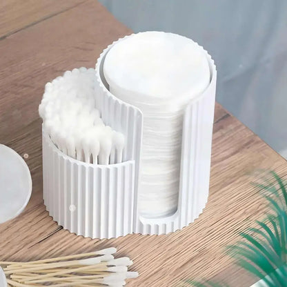 2-Hole Cotton Swab & Makeup Pad Storage Box Dustproof Container For Sponges Nail Tools, Vanity Desk Organizer