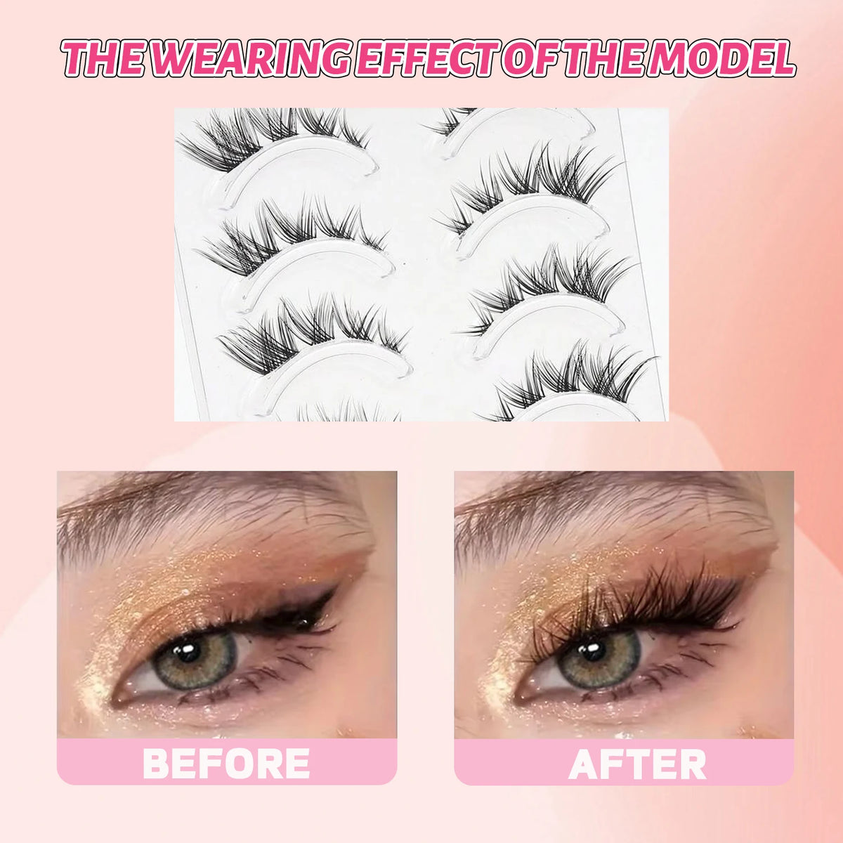 5 Pairs: Natural, Long and Slender False Eyelashes, Suitable for Everyday Party Makeup, Eye and Fairy False Eyelashes, Perfect for a Charming Look