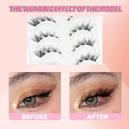 5 Pairs: Natural, Long and Slender False Eyelashes, Suitable for Everyday Party Makeup, Eye and Fairy False Eyelashes, Perfect for a Charming Look