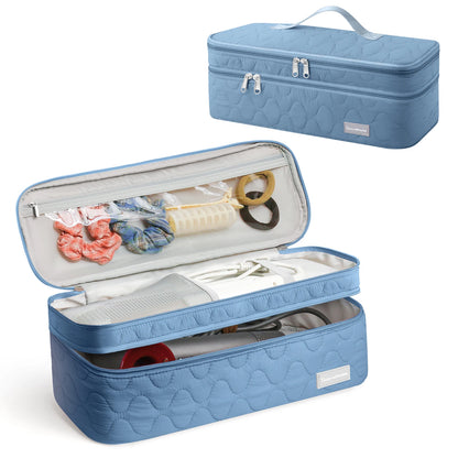 Hair Dryer Case Portable Hairdressing Tools Storage Bag Double Layer Travel Curling Iron Clip Brush Organizer Box, Carrying Cas