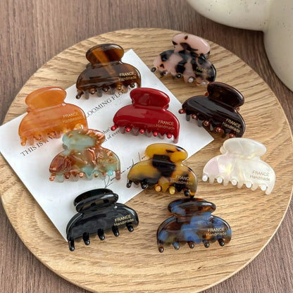 3.5CM Elegant France Acetate Leopard Hair Claw Small Size Sweet Style Hair Clip Shark Clip Women Hair Accessories Headwear
