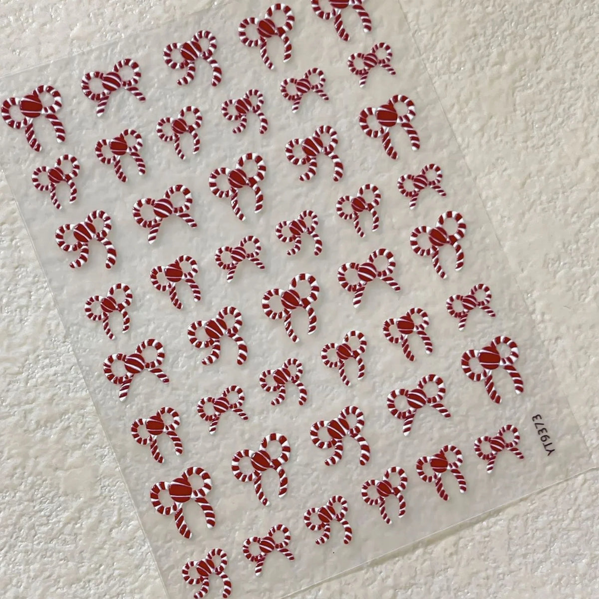 Cute Cartoon Christmas 5D Nail Stickers Red White Candy Cane Mint Cookie Gingerbread Man Snowflake Self Adhesive Nail Decals