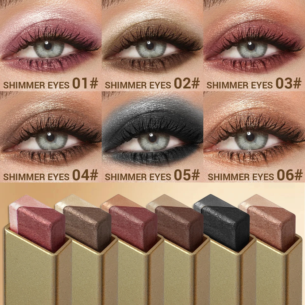 1Pc Dual-Color Eyeshadow Stick, Blendable Eye Color For Daily Makeup, Brown And Pink, Cosmetic Eye Makeup Product