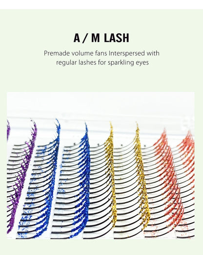 NATUHANA Glitter Shiny Colorful False Eyelash Extension DIY Mix Color Lashes Christmas Cosplay Party
