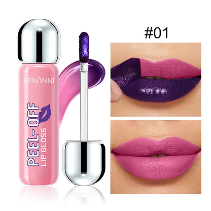 6-Color Peel-Off Lip Gloss, Tear-Off Lip Tint for Lip Makeup, Portable Peelable Lip Stain, Long-Looking Lip Cosmetics for Women