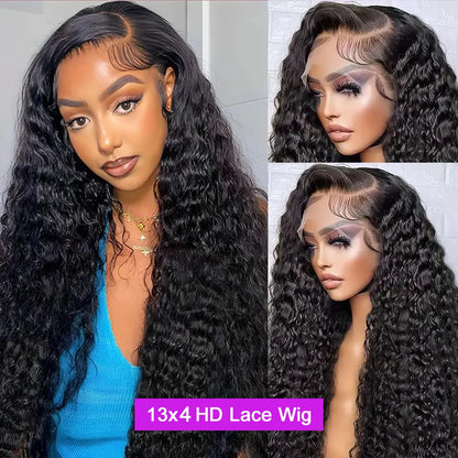 5x5 Glueless Wigs Human Hair Ready To Wear Deep Wave 13x4 13x6 Hd Lace Front Human Hair Wig Transparent Water Wave Curly Wigs