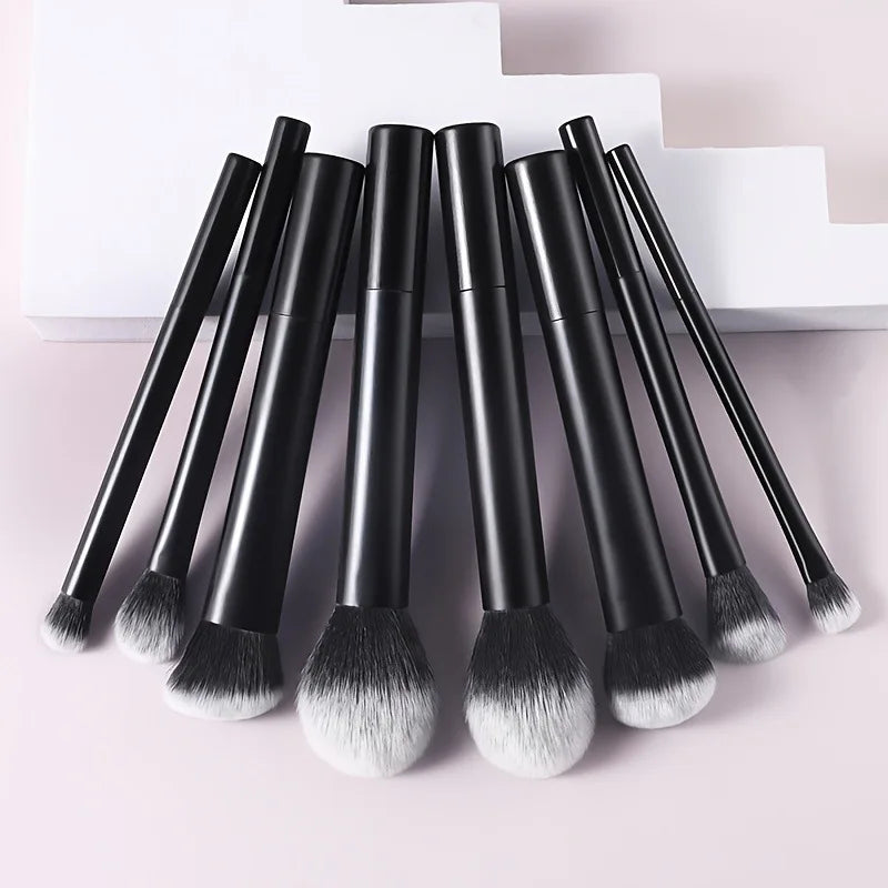 8 PCS Long‑Handle Makeup Brush Set, Multi‑Color Ultra‑Soft Brushes, Powder Blush Eyeshadow Brushes for Beginners