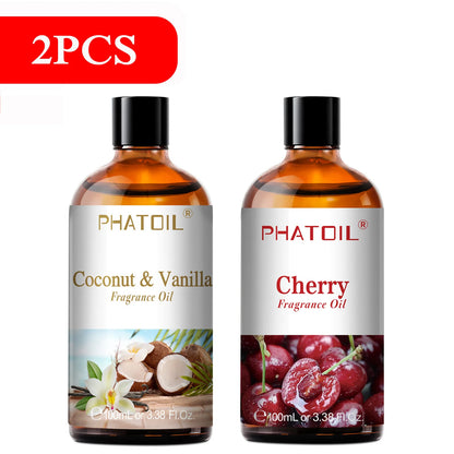 PHATOIL 2/3pcs 100ml Fruit Fragrance Oil For Aromatherapy Coconut & Vanilla Lime Mango Strawberry Cherry Aroma Essential Oils