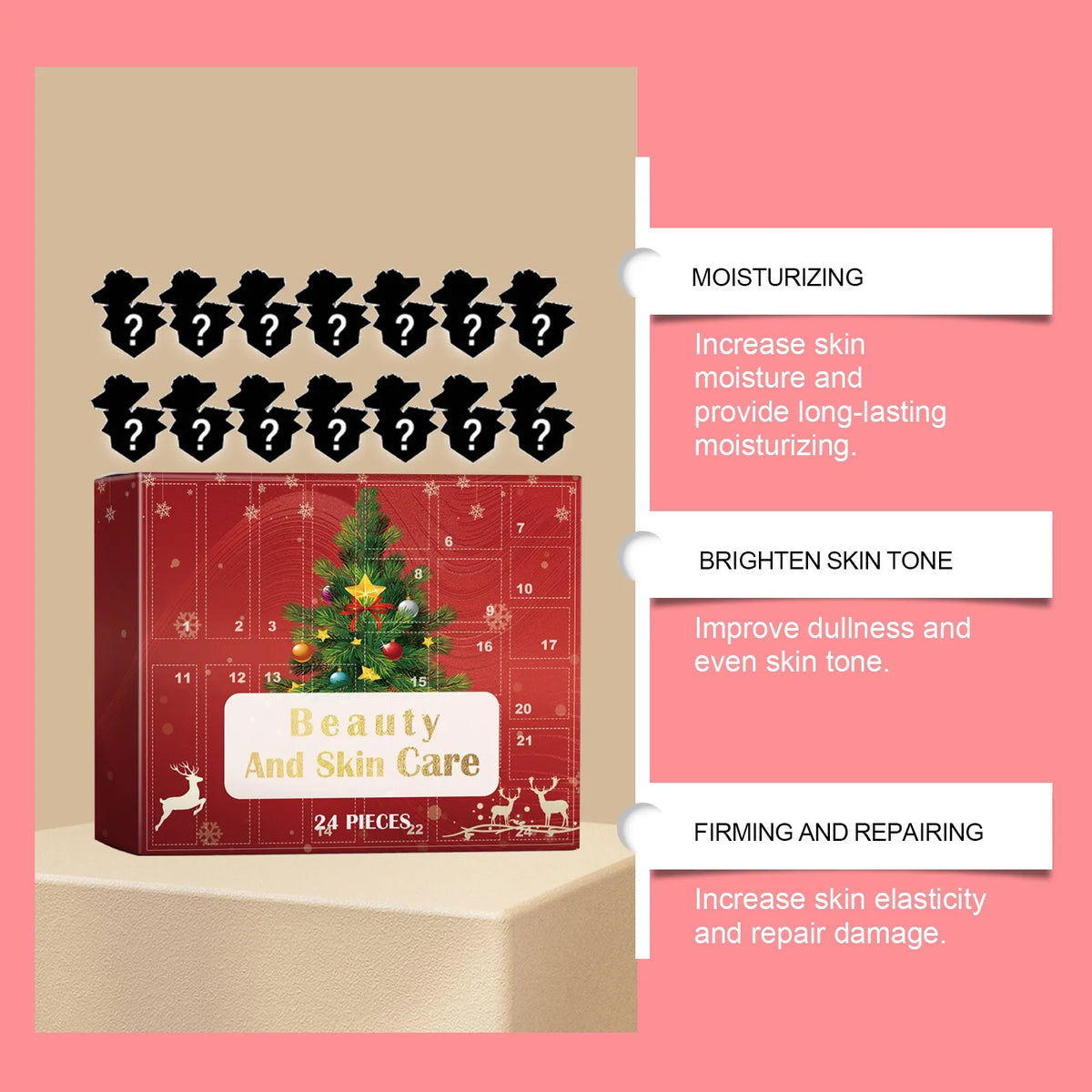 Girls Makeup Advent Calendar Surprise Blind Box 24pcs Skin Care Products Gift Box Christmas Countdown Calendar Beauty Care Set